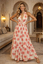 Load image into Gallery viewer, Lilit Tie Dress/Lemon Coral Palm