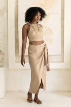 Load image into Gallery viewer, Zanadu Top & Skirt - Rayon Herringbone/Tan