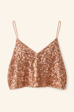 Muat gambar ke penampil Galeri, Sequin Crop Top Coral & Short Cream-Gold / SETS