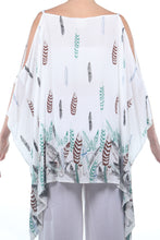 Load image into Gallery viewer, Boho Poncho Midi/White Feather
