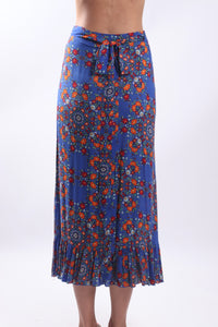 Flamenco Skirt/Retro Floral Blue