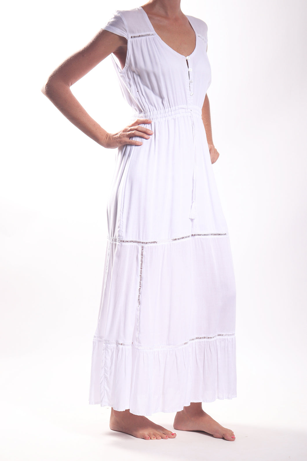 Prairie Dress/Rayon Voil White