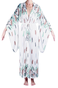 Jap Kimono XLong/White Feather