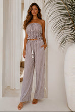 Load image into Gallery viewer, Praire Top &amp; Pants / Brown-White Strip
