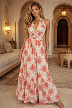 Load image into Gallery viewer, Lilit Tie Dress/Lemon Coral Palm
