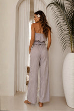 Load image into Gallery viewer, Praire Top &amp; Pants / Brown-White Strip
