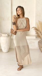 Athena Dress - Knitted Lt Gold