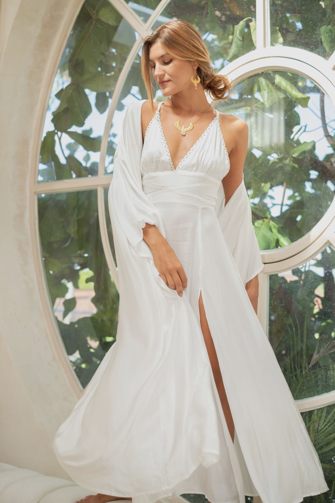 satin dress galleries Tilda satin dress blue grey Ahlvar Gallery