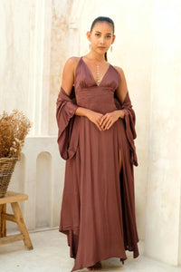 Maya Dress - Satin/Plum