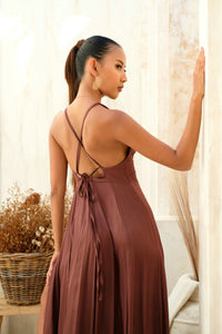 Maya Dress - Satin/Plum