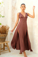 Load image into Gallery viewer, Maya Dress - Satin/Plum
