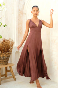 Maya Dress - Satin/Plum