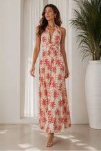 Load image into Gallery viewer, Lilit Tie Dress/Lemon Coral Palm
