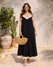 Load image into Gallery viewer, Parisian Dress Tassels/Rayon Voil/Black
