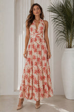 Load image into Gallery viewer, Lilit Tie Dress/Lemon Coral Palm
