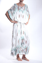 Load image into Gallery viewer, Boho Kaftan/White Feather
