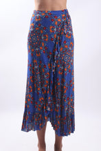 Load image into Gallery viewer, Flamenco Skirt/Retro Floral Blue
