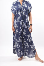 Load image into Gallery viewer, Island Dress Long/Navy Bamboo
