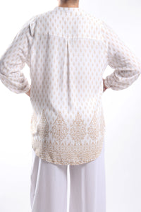 Lily Shirt/India Tan White